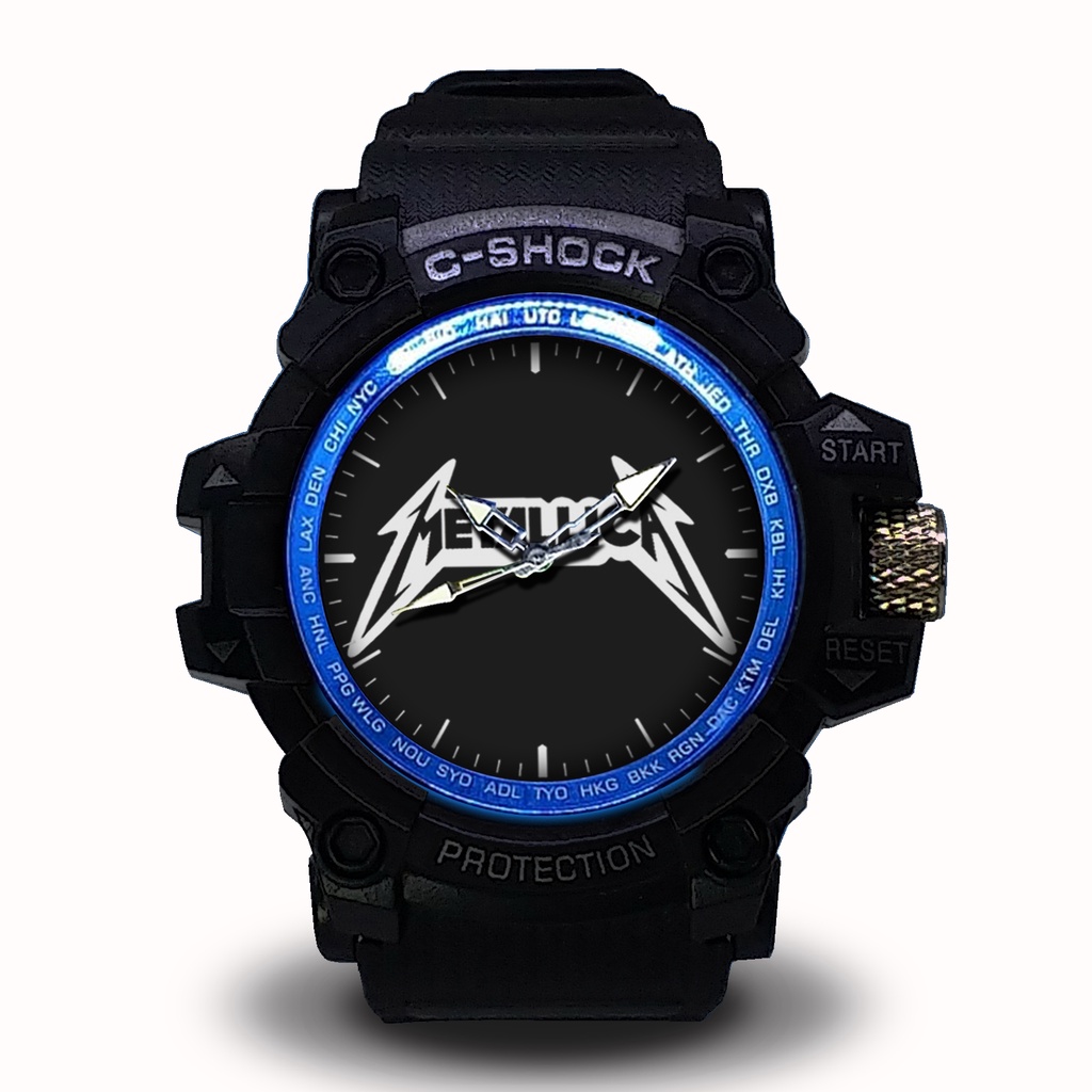 Jam Tangan Custom METALLICA Hitam Outdoor