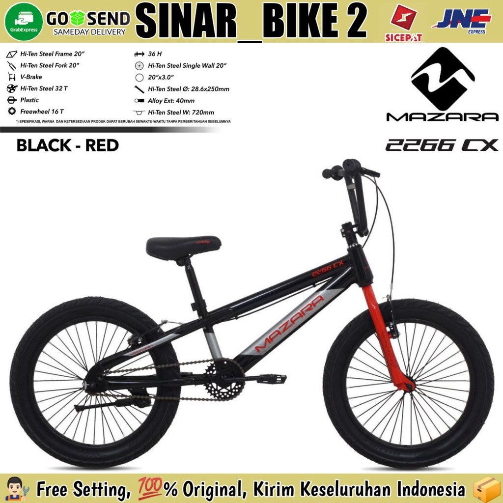 Sepeda Anak BMX MAZARA 2266 CX Ukuran 20 Inch Ban Jumbo 3.0