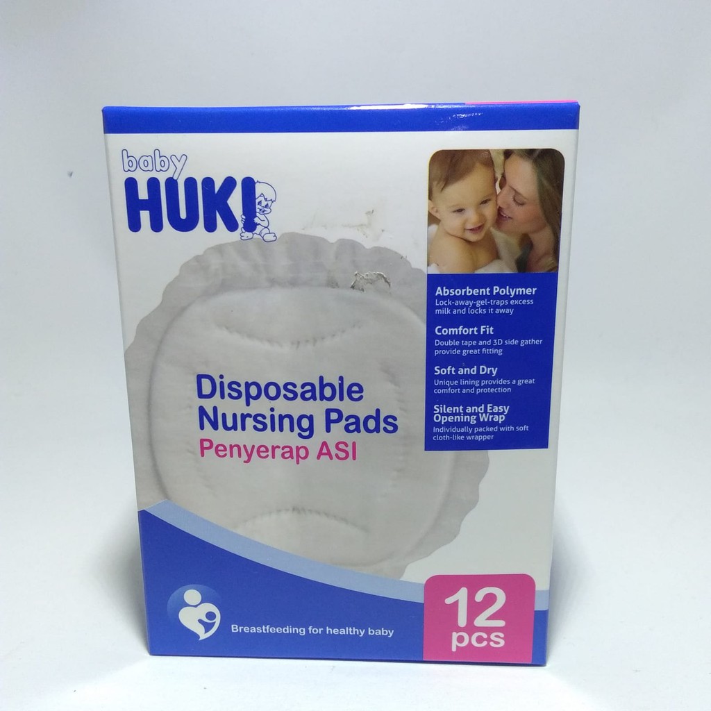 Breast Pad Huki/Penyerap ASI/Pembalut Payudara/Isi 12 Pcs/Nursing Pads