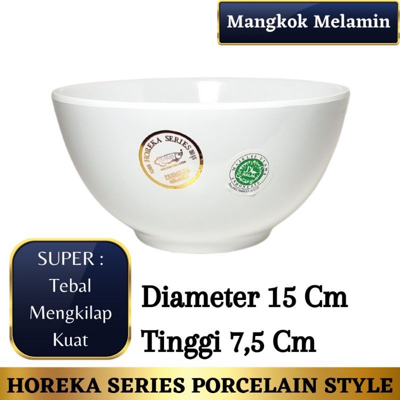 W5906 Mangkok Sup 6inch Putih Horeka Melamine Premium Golden Dragon