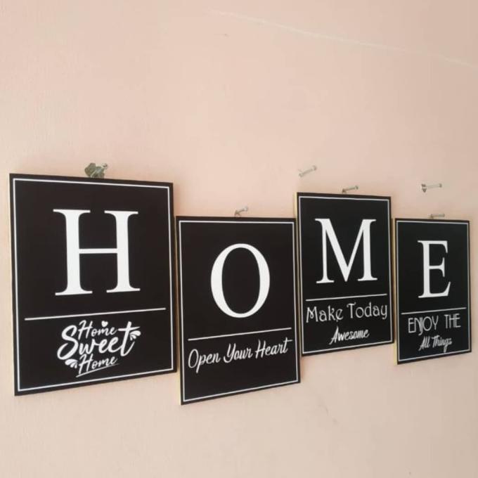 Hiasan Dinding Pajangan Unik HOME Sweet Home SET isi 4
