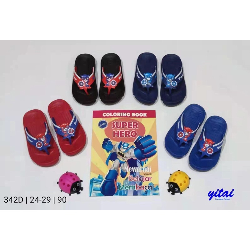 sendal jepit anak cowok captain america Yitai 342