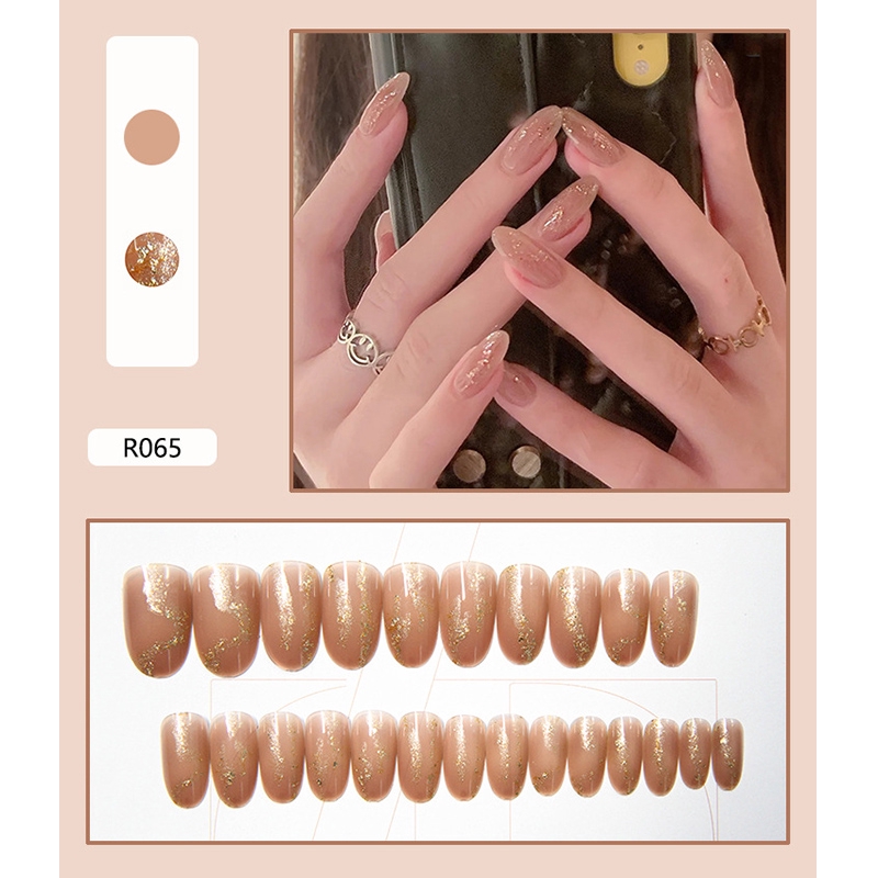 R061-r076 24pcs / Kotak Kuku Palsu Full Cover Untuk Nail Art