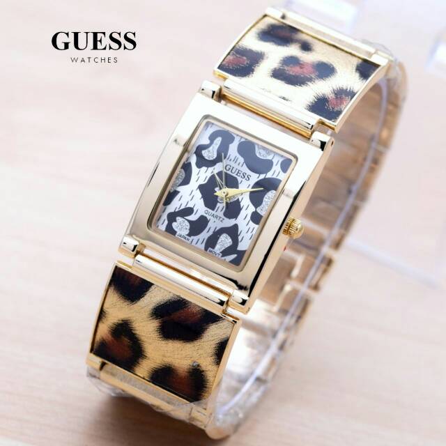 Jam Tangan Wanita Guess Leopard Tali Mika Kwalitas Super - Guess Leopard Terbaru Harga Murah