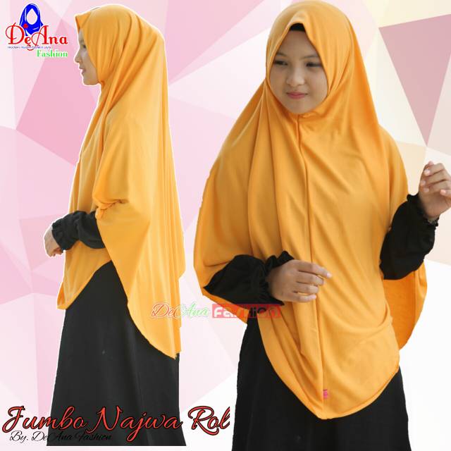 JILBAB INSTAN NON PET NAJWA MODEL PINGUIN UKURAN JUMBO BAHAN KAOS TC HALUS