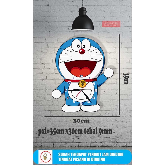 JAM DINDING KARAKTER DORAEMON UNIK BESAR KAYU VINTAGE SOUVENIR JAM CAFE Kevinart