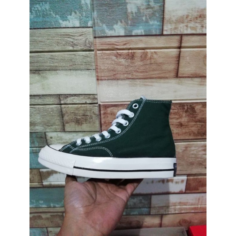 SEPATU CONVERSE Chuck Taylor 70s High/tinggi Hijau Army Glossy/mengkilap PREMIUM