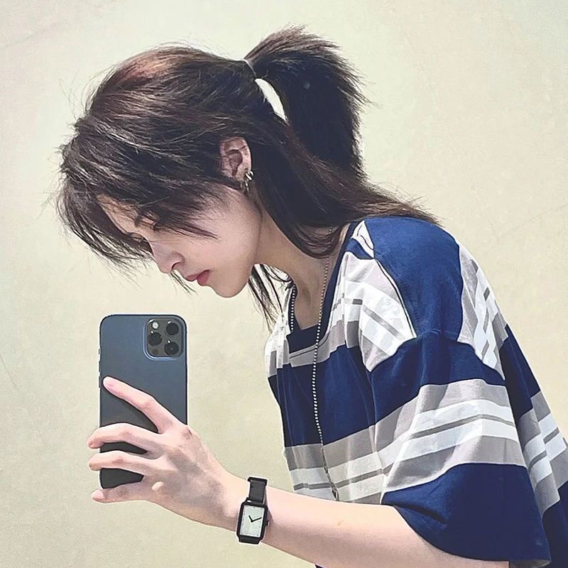 Serigala Ekor Rambut Palsu Pria Dapat Mengikat Rambut Panjang Samurai Jepang Kepala Pria Pendek Ramb