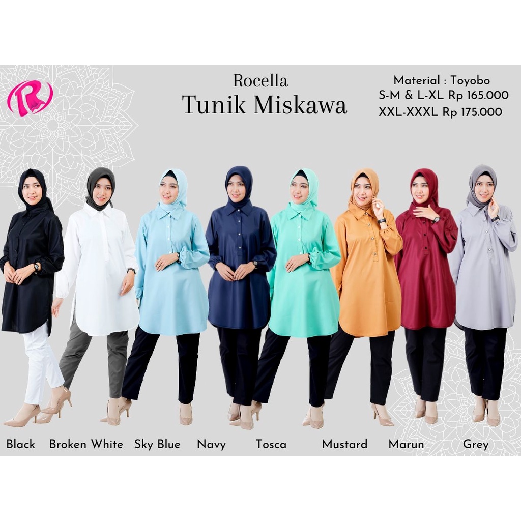 Tunik Wanita Muslim Polos BAhan Katun Toyobo