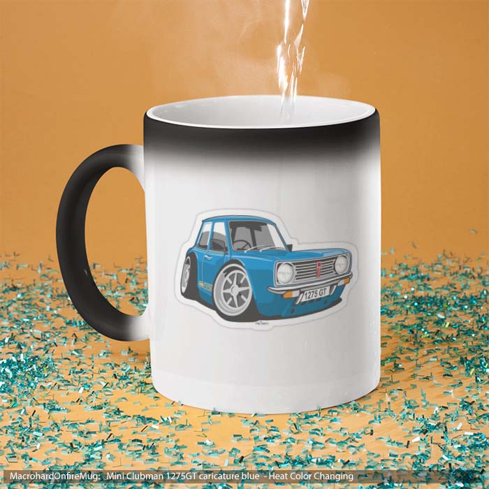 Mug Magic Mini Clubman 1275GT caricature blue