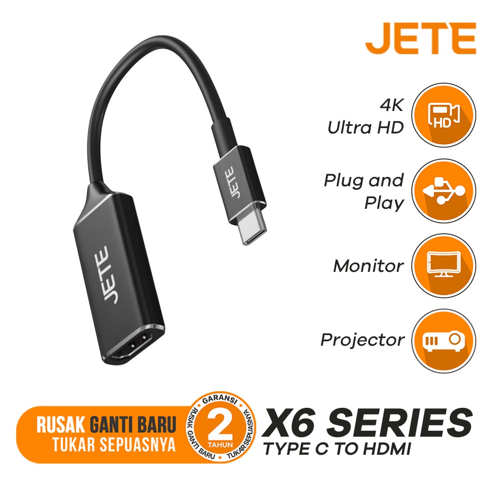 Converter HDMI Female To Type C JETE X6 - Konverter Usb HDMI To Tipe C - Garansi 2 Tahun