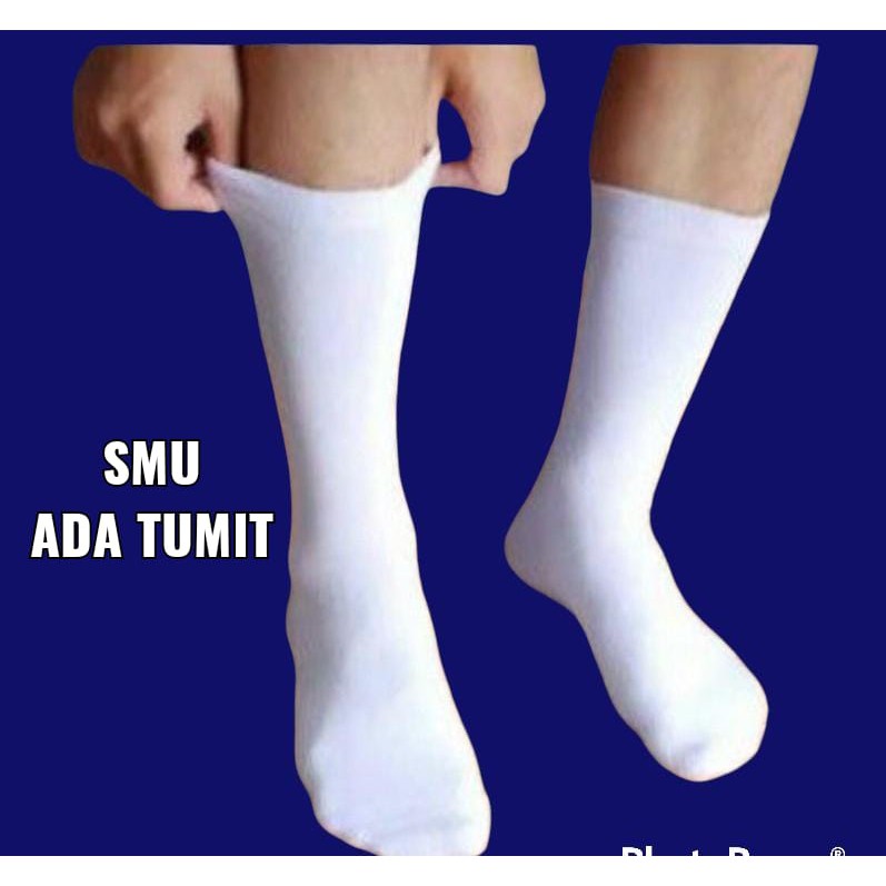 Kaos Kaki Putih Polos Panjang Sebetis / Kaos Kaki Sekolah Polos Unisex / Kaos Kaki SMU Murah