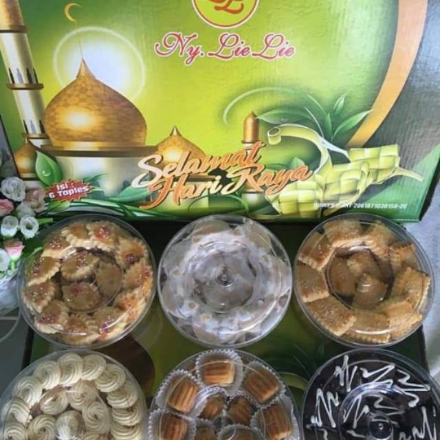 paket kue kering  ekonomis ny. lie lie 6 toples