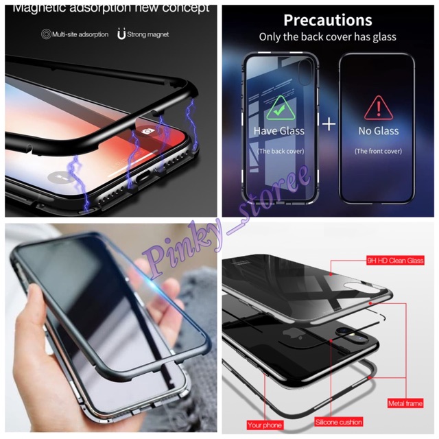 Magnetic Case For Xiaomi Redmi Note 7/ Redmi Note 8/ Redmi Note 8pro/ Redmi K30 Case Magnet Glass