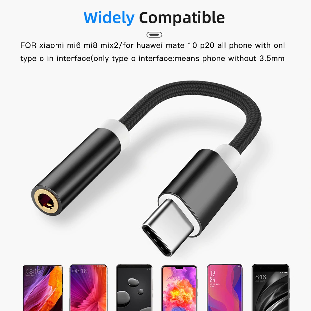 Adapter USB Type C to 3.5mm Jack Earphone Cable Audio