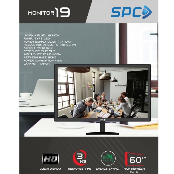 monitor LED AE vision 19" GM 7557X dan SPC 19"  SM- 19HD