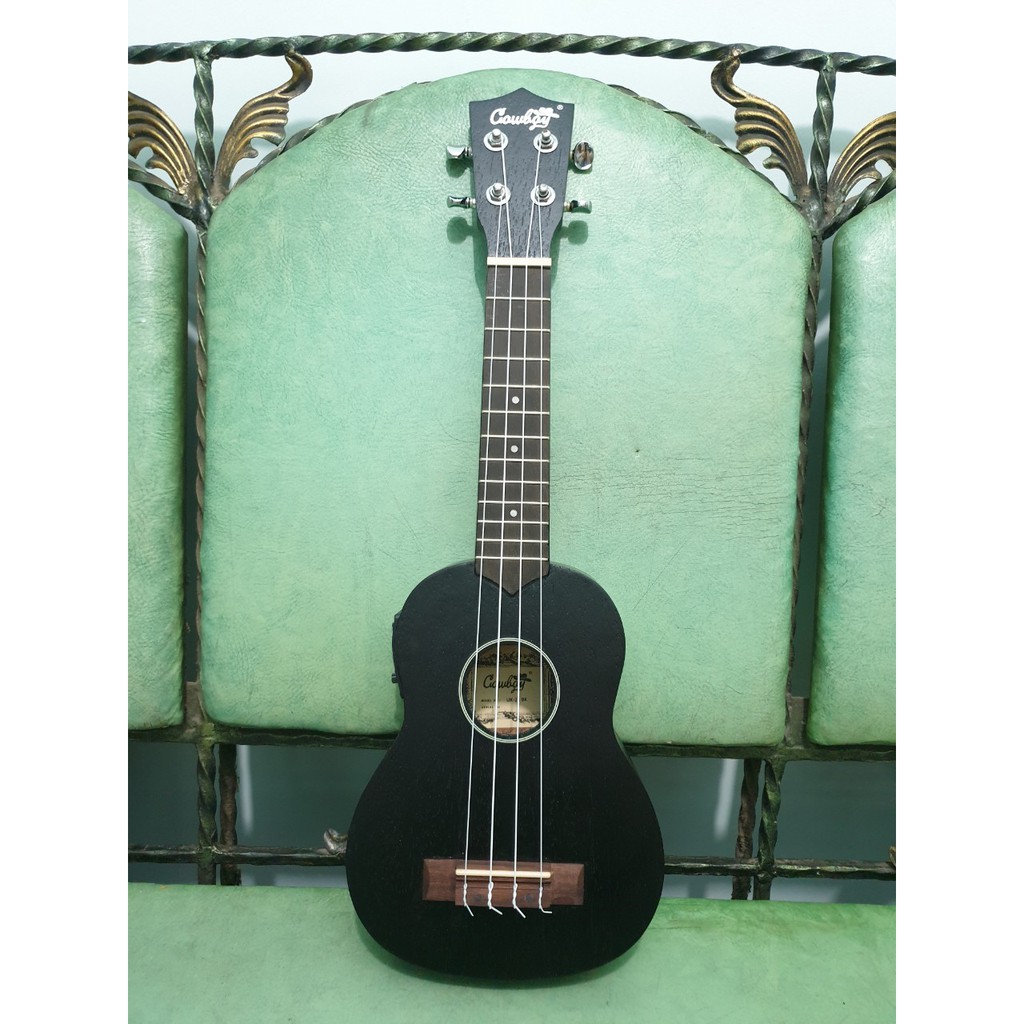 Ukulele Elektrik Soprano Merk Cowboy Original Tipe Uk-21 BK Hitam EQ TUNER Murah Jakarta