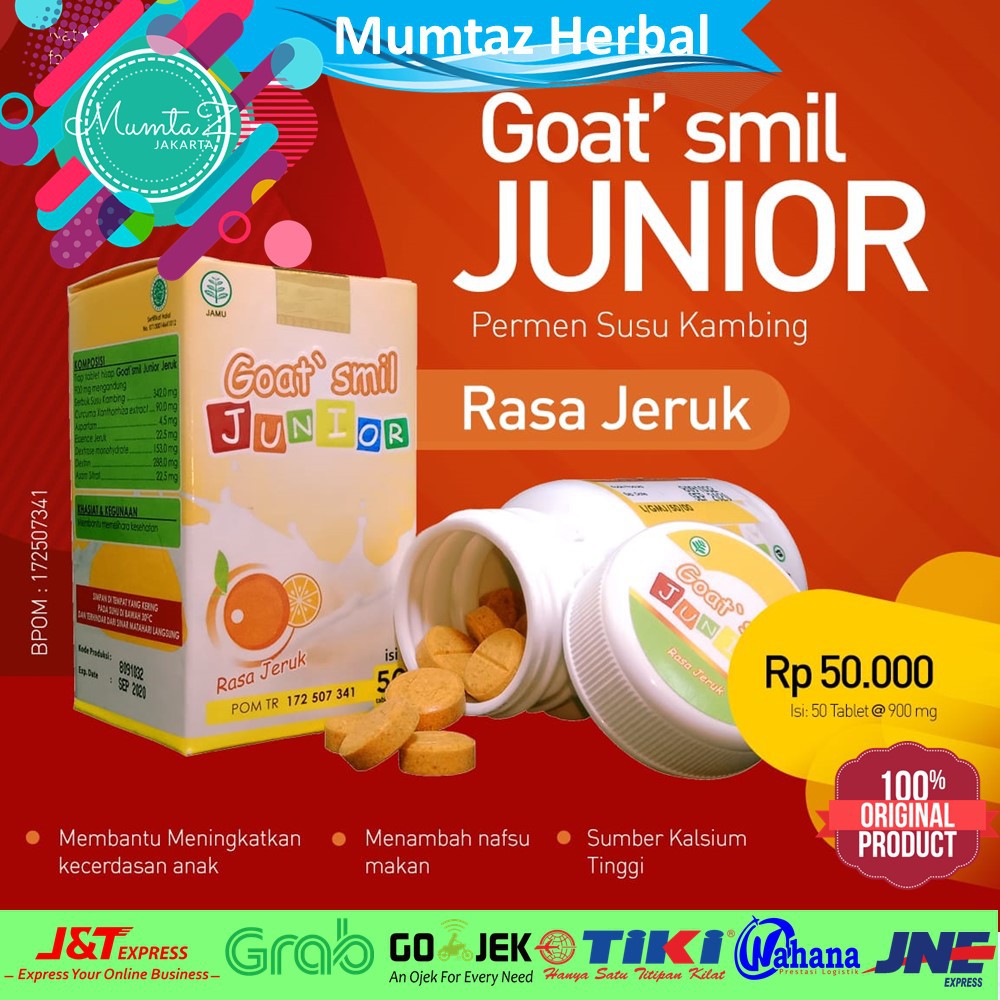 

Goat Smil Junior Jeruk Herbamil Permen Nutrisi Anak Vitamin Anak