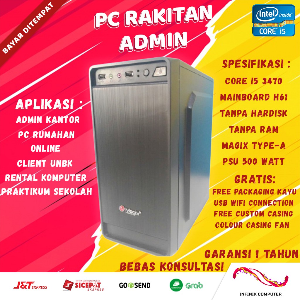 PC RAKITAN SEKOLAH CORE i5 3470 KOMPUTER CPU HDD 500GB RAM 8GB SERVER UNBK E71-0