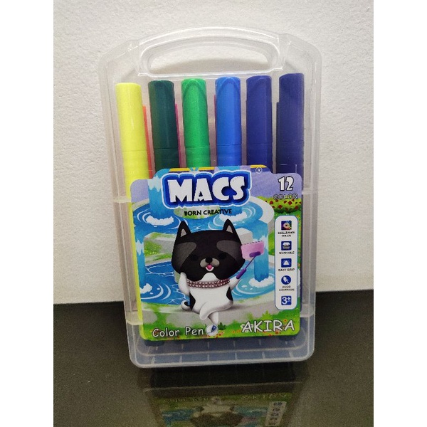 

Spidol Macs 12 warna / Colors pen (akira)