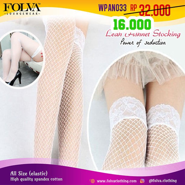 FOLVA stocking pantyhose jala WPAN033 putih all size