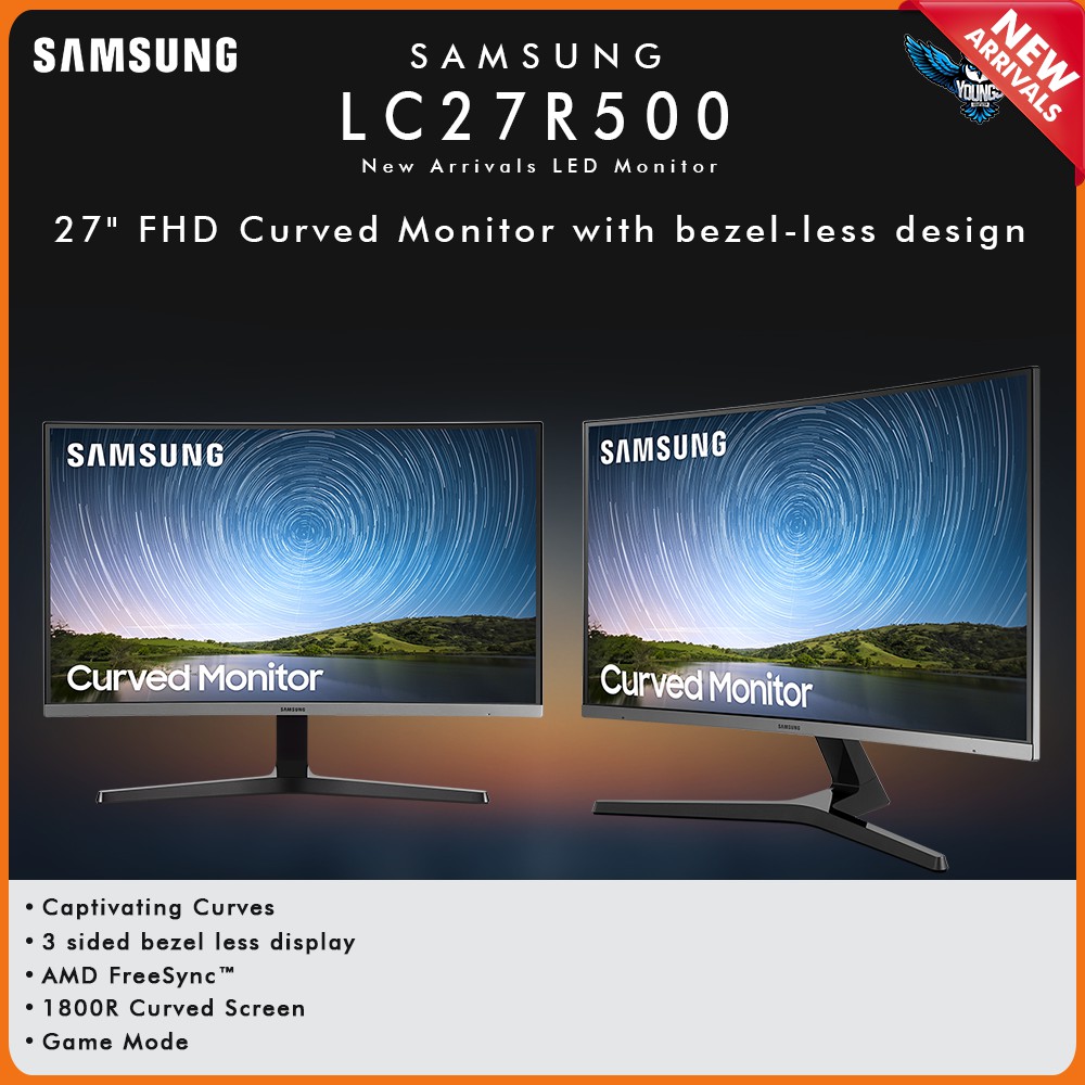 LED SAMSUNG 27&quot; LC27R500 Curved 1080p Monitor Bezel-less