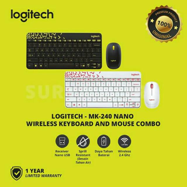 Keyboard Mouse Wireless Logitech MK240 / MK 240