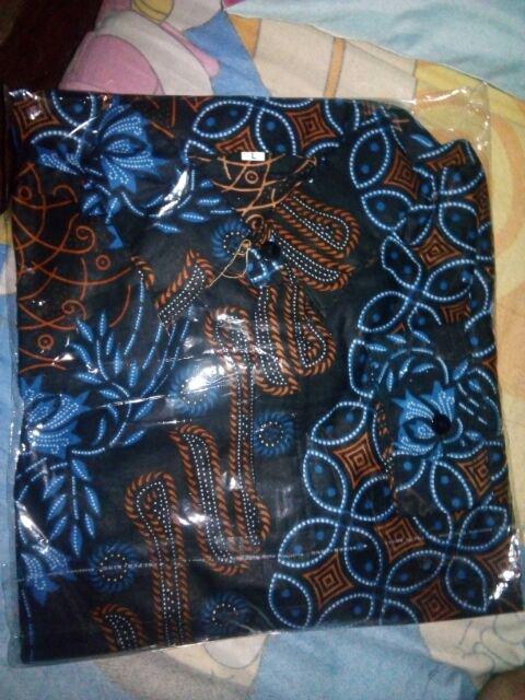 Kemeja Batik Kerja Big Size Jumbo Size Fit Xxl Ld 115 Warna Hitam Putih Casual Formal Kondangan