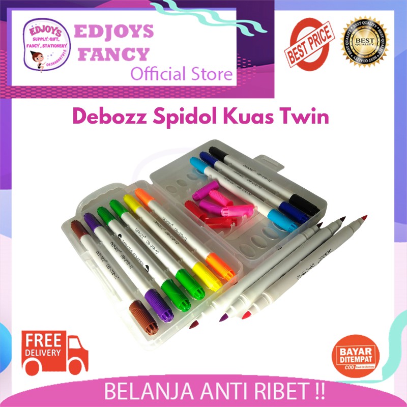

Debozz spidol kuas twin (double) 12 warna DB218-12