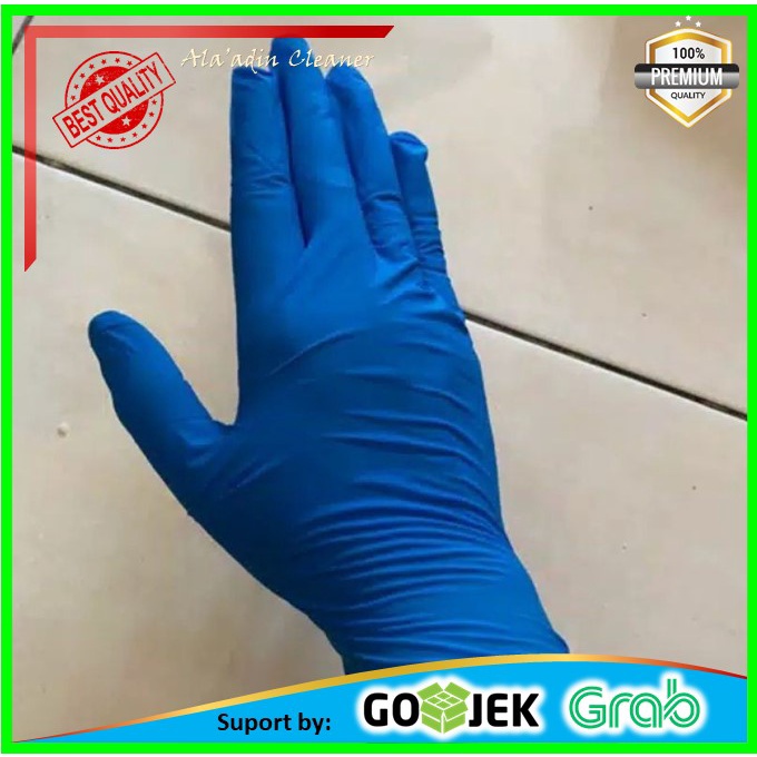 Cuci Gudang Sarung Tangan Karet Latex Nitrile Biru Shamrock Ukuran XS  S M  L