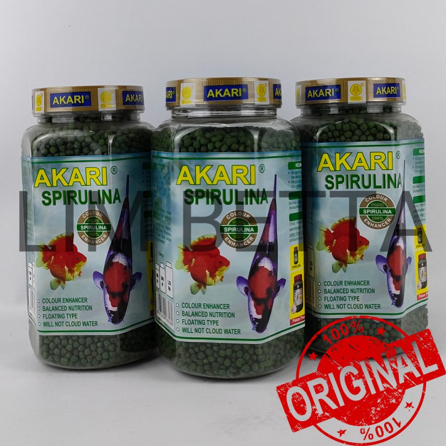 AKARI SPIRULINA 300 GRAM SIZE 2 MM / MAKAN KOI DAN KOKI