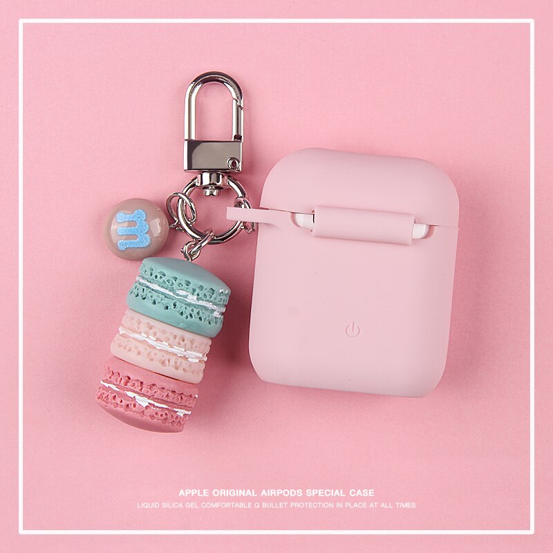 Casing Macaron Pink Kompatibel Untuk Airpods1 2 3 Air Pods Pro Aksesoris Bluetooth Earphone Pelindung Cover Dengan Keyring