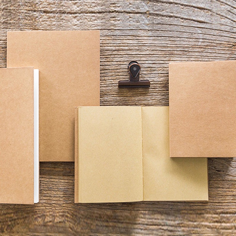 Buku Notebook / Catatan / Agenda / Diary 16k / 32K Bahan Kertas Kraft Tebal Warna Putih / Coklat Untuk Pelajar