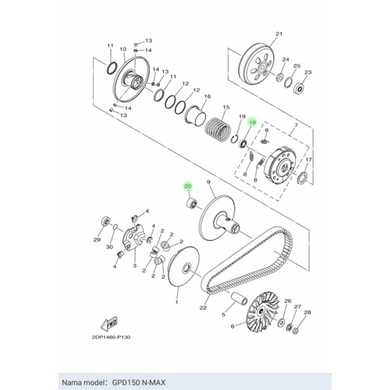 BEARING LAHER PULLY PULI NMAX AEROX ASLI ORI YAMAHA 2DP E7678 10 &amp; 2DP E7678 00