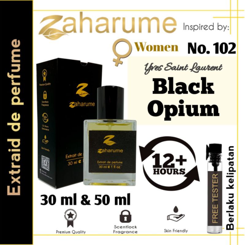 Zaharume Parfum Black Opium No. 102 Parfum Tahan Lama Inspired Parfum Wanita