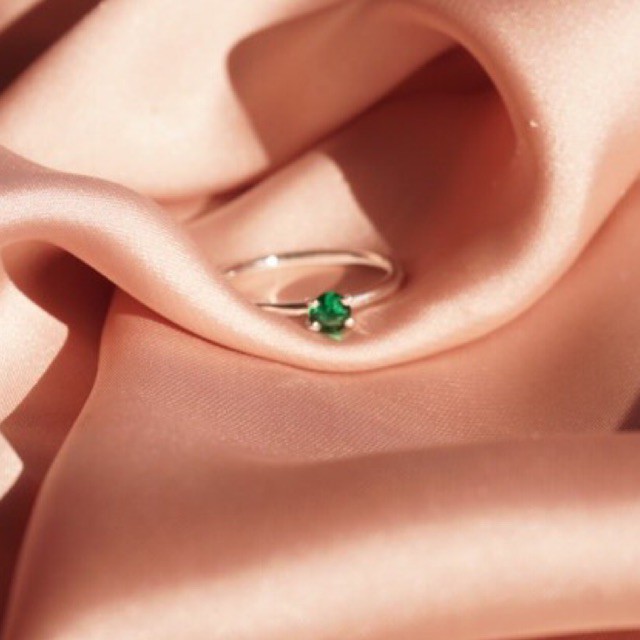 Emerald Solitaire Ring - Timeless classic zirconia ring