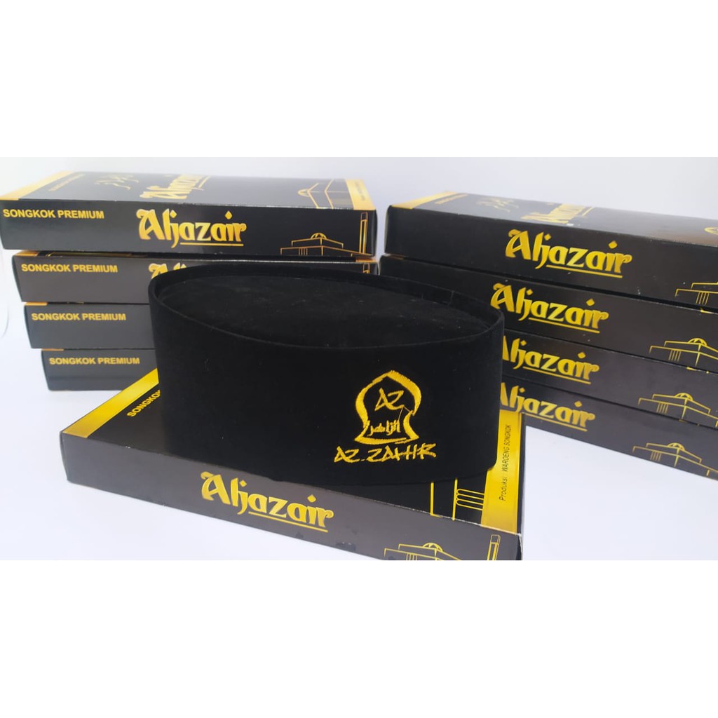 ( BISA COD ) PECI AZ-ZAHIR / SONGKOK HITAM AZ-ZAHIR / BAHAN BLUDRU / TINGGI 9 - ALJAZAIR