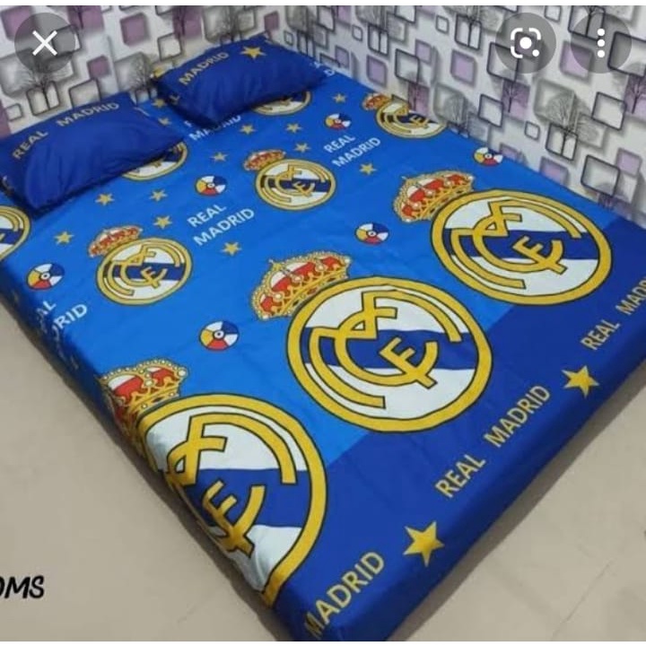 SPREI BOLA JUVENTUS, AC MILLAN, REAL MADRID, CHELSEA, MU, BARCA BAHAN ADEM, HALUS, LEMBUT, ANTI LUNTUR BAHAN MIRIP BONITA