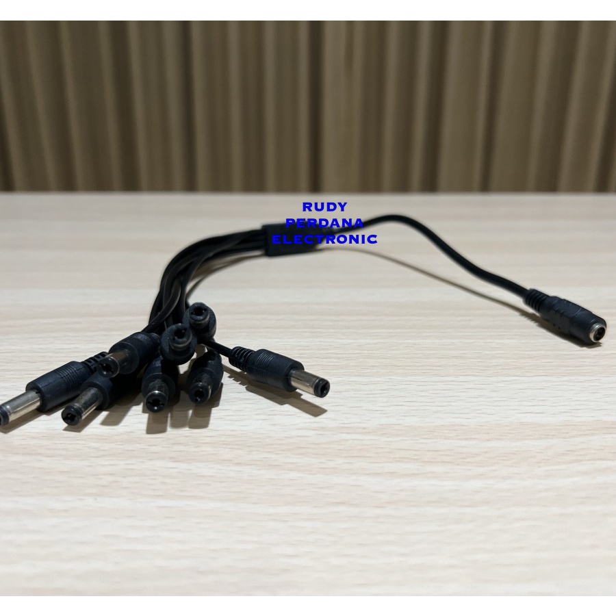 KABEL JACK DC 5.5x2.1 MM FEMALE TO MALE CABANG 8 CUMI SPLITTER 40 CM