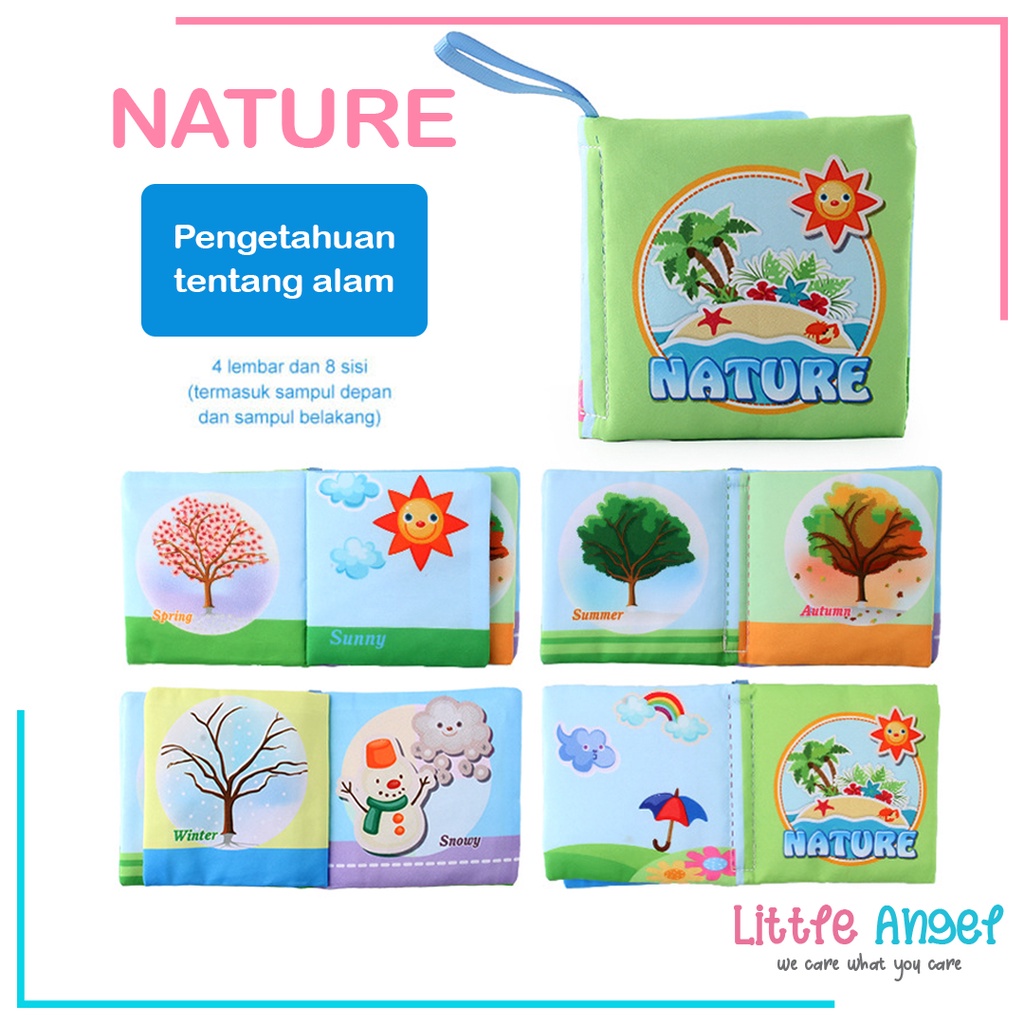 BUKU KAIN MAINAN EDUKASI ANAK Buku Kain Bayi Karakter Anak Balita Belajar Cerita Gambar Edukatif Cloth Education Soft Book