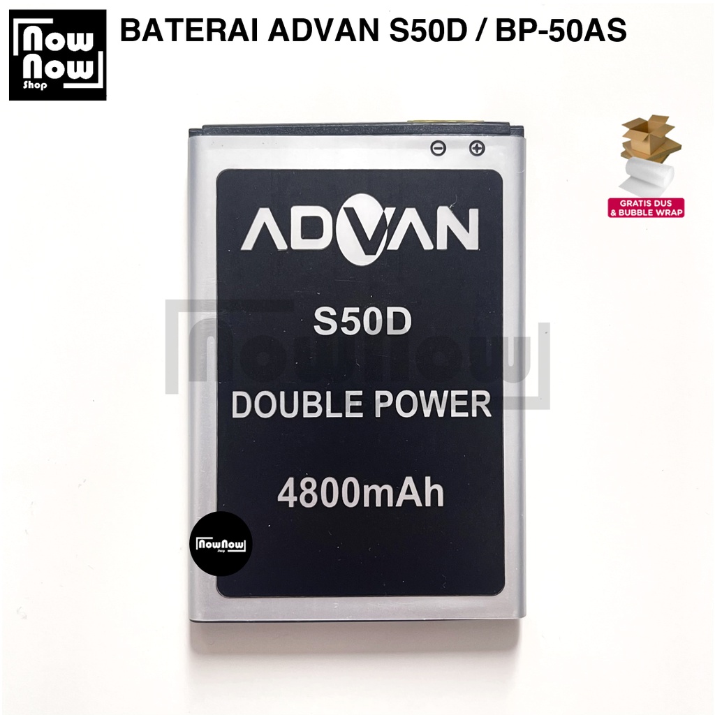 Baterai Advan S50D BP-50AS BP50AS Original Double Power Batre Batrai Battery HP