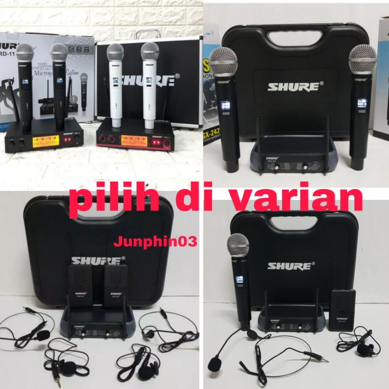 Mic wireless shure PGX-242/URD-11 mic bando+clip on Mic imam all
