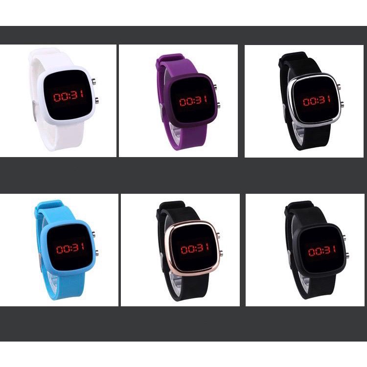 BAJ JAM TANGAN WANITA / PRIA DIGITAL RUBBER LED WATCH IMPORT GROSIR ORIGINAL HIGH QUALITY JF089