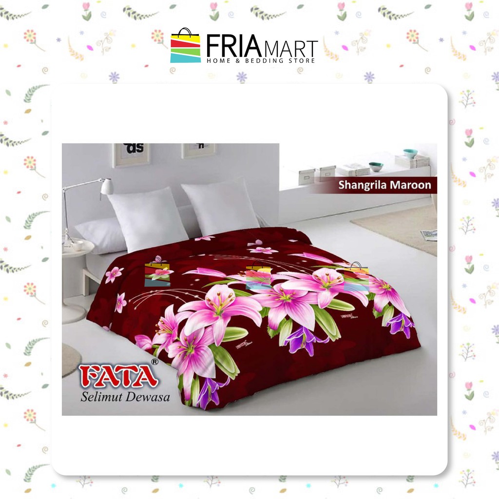 FATA Selimut Bulu 200x200 JUMBO Motif Dewasa Minimalis Murah bagian ke-2 FRIAmart-SHANGRILA MAROON