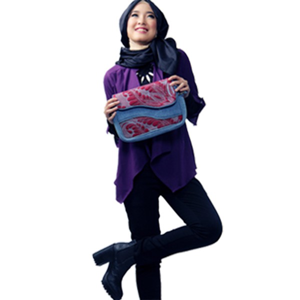 Tas Selempang Jeans Kulit Mokamula FALEEN BAG AKANKE untuk Wanita