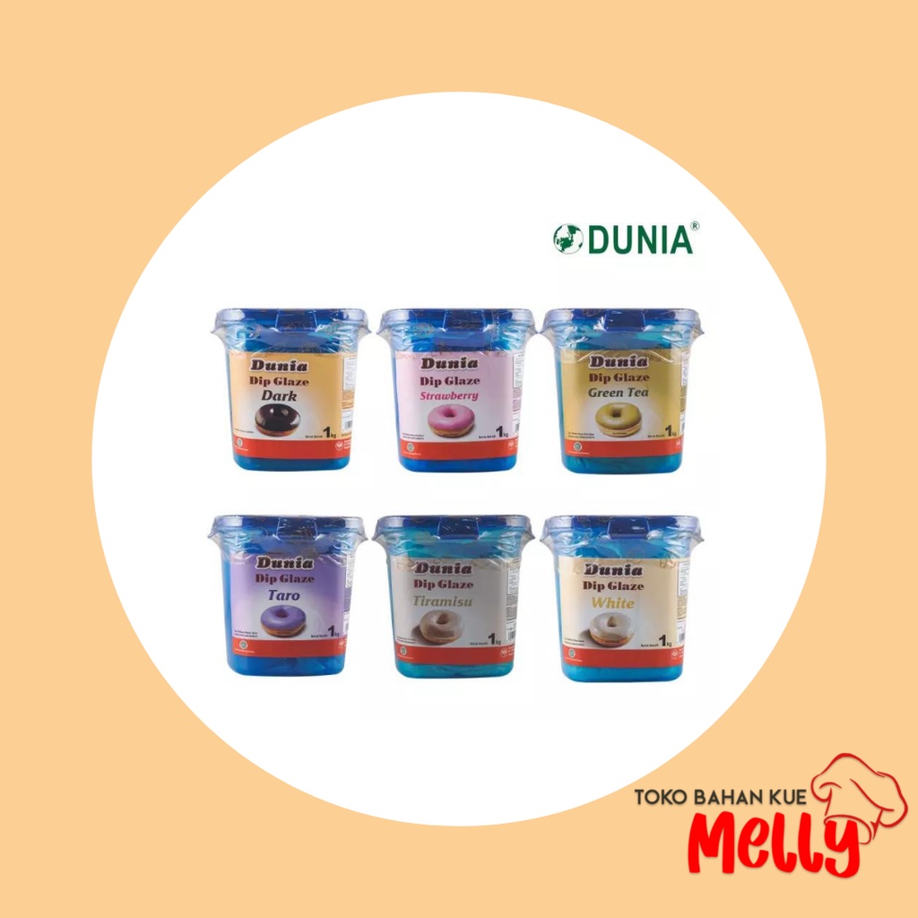 

DUNIA GLAZE 1 KG TARO TIRAMISU STRAWBERRY GREEN TEA WHITE DARK