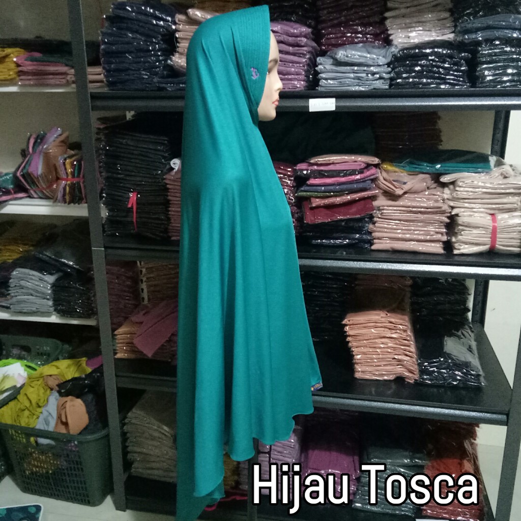 khimar Syar'i Jumbo | Jilbab Bergo Syar i Jumbo | Khimar syar i-Hijau Tosca
