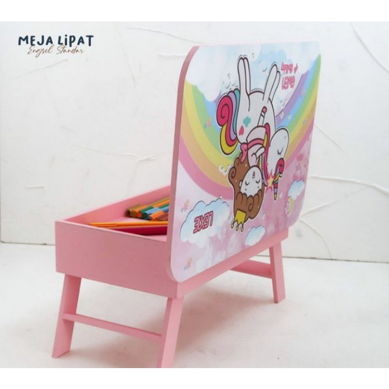 MEJA LIPAT LACI ENGSEL STD Meja Belajar Kayu Anak Custom
