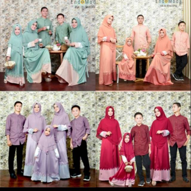 Gamis set khimar sarimbit keluarga Esa 01 endomoda