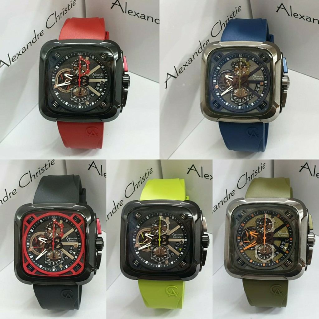 Jam Tangan Pria Alexandre Christie AC 6577 Black Seri Terbaru Original